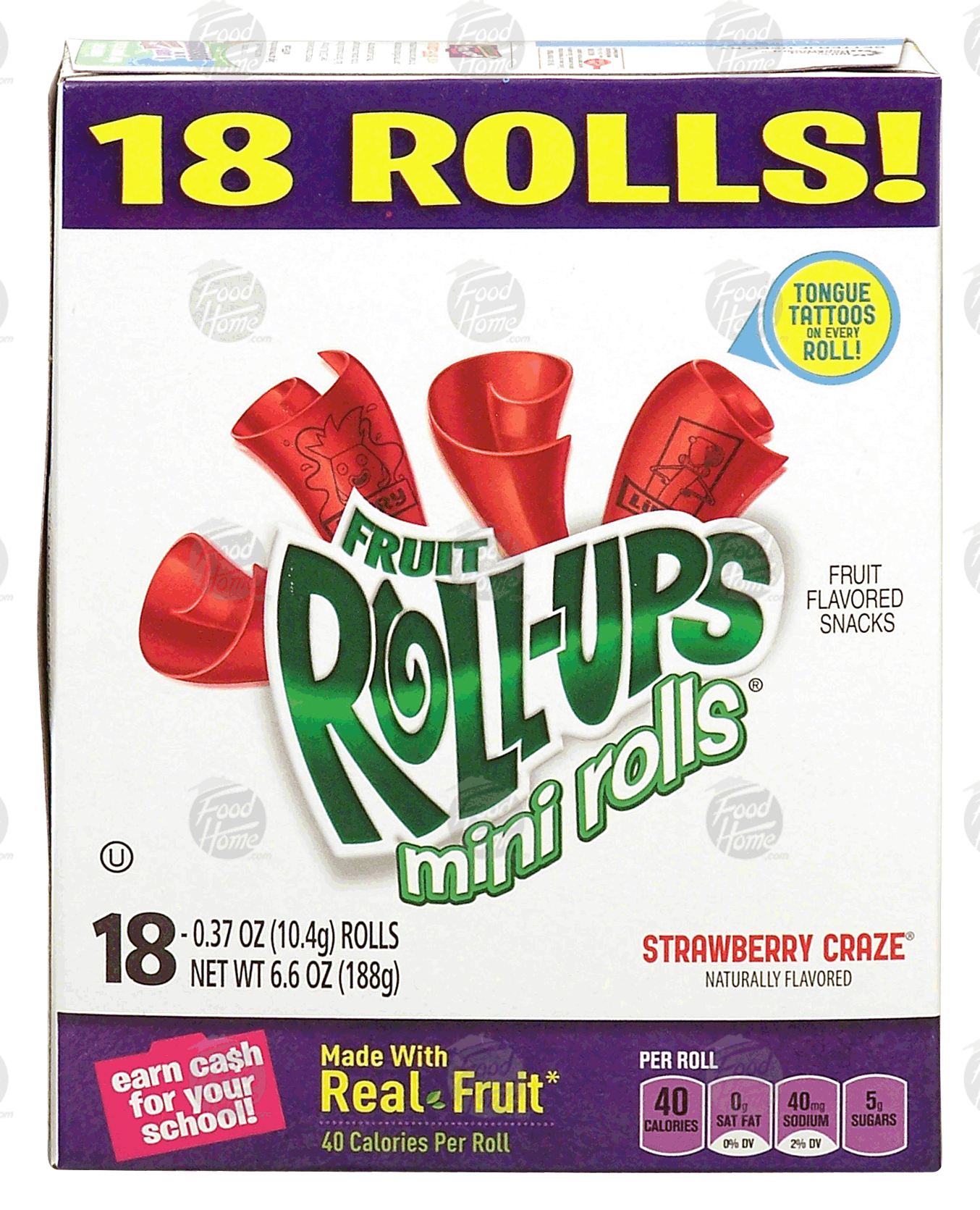 Betty Crocker Fruit Roll-ups mini rolls strawberry craze, 18 rolls Full-Size Picture